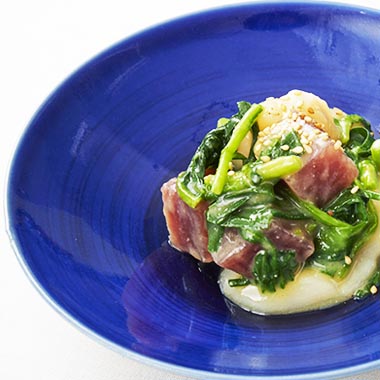 鮪と帆立のぬた柚子味噌