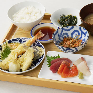 天ぷらとお刺身定食